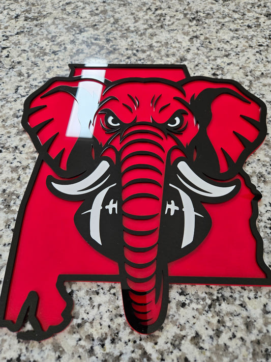Acrylic Alabama Football Elephant Sign