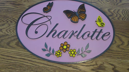Butterfly Name Sign